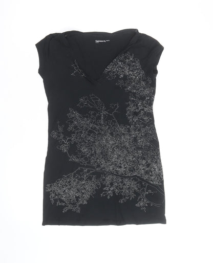 Gap Maternity Women’s Black XS V-Neck Floral Print T-Shirt