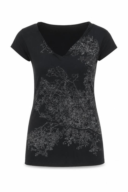 Gap Maternity Women’s Black XS V-Neck Floral Print T-Shirt