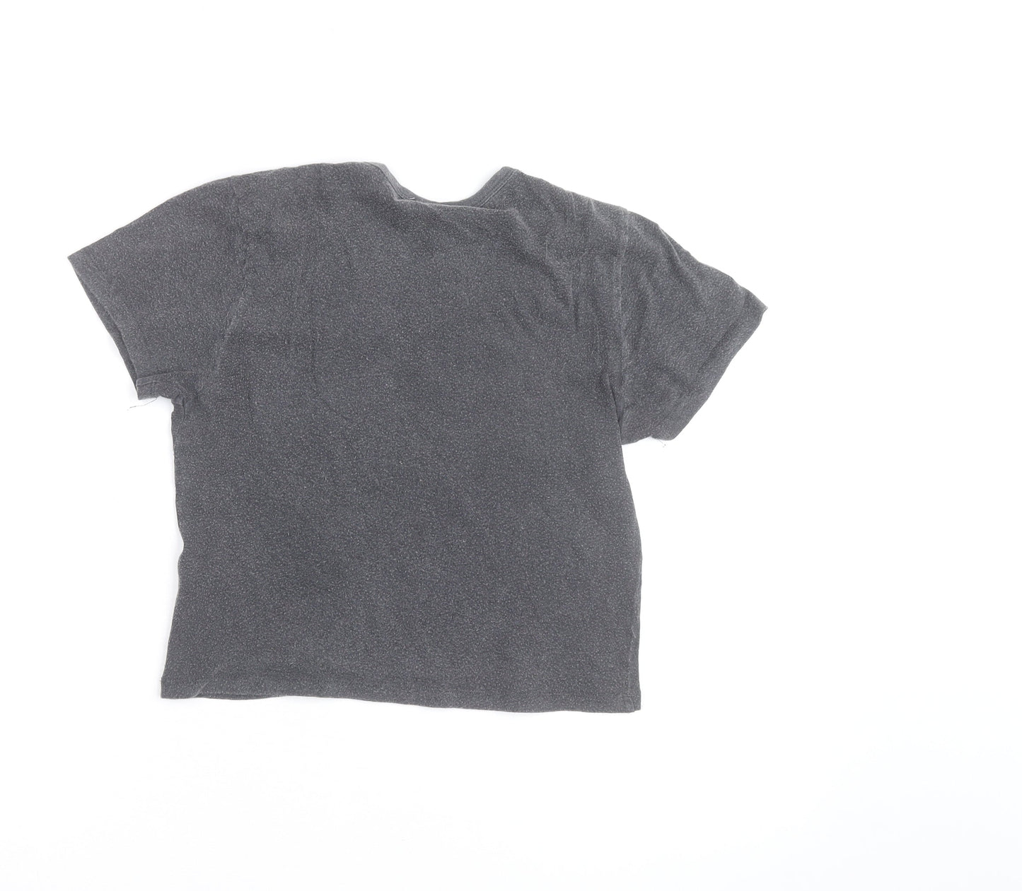 Topshop Women's Grey Cropped Bowie Graphic T-Shirt Size M
