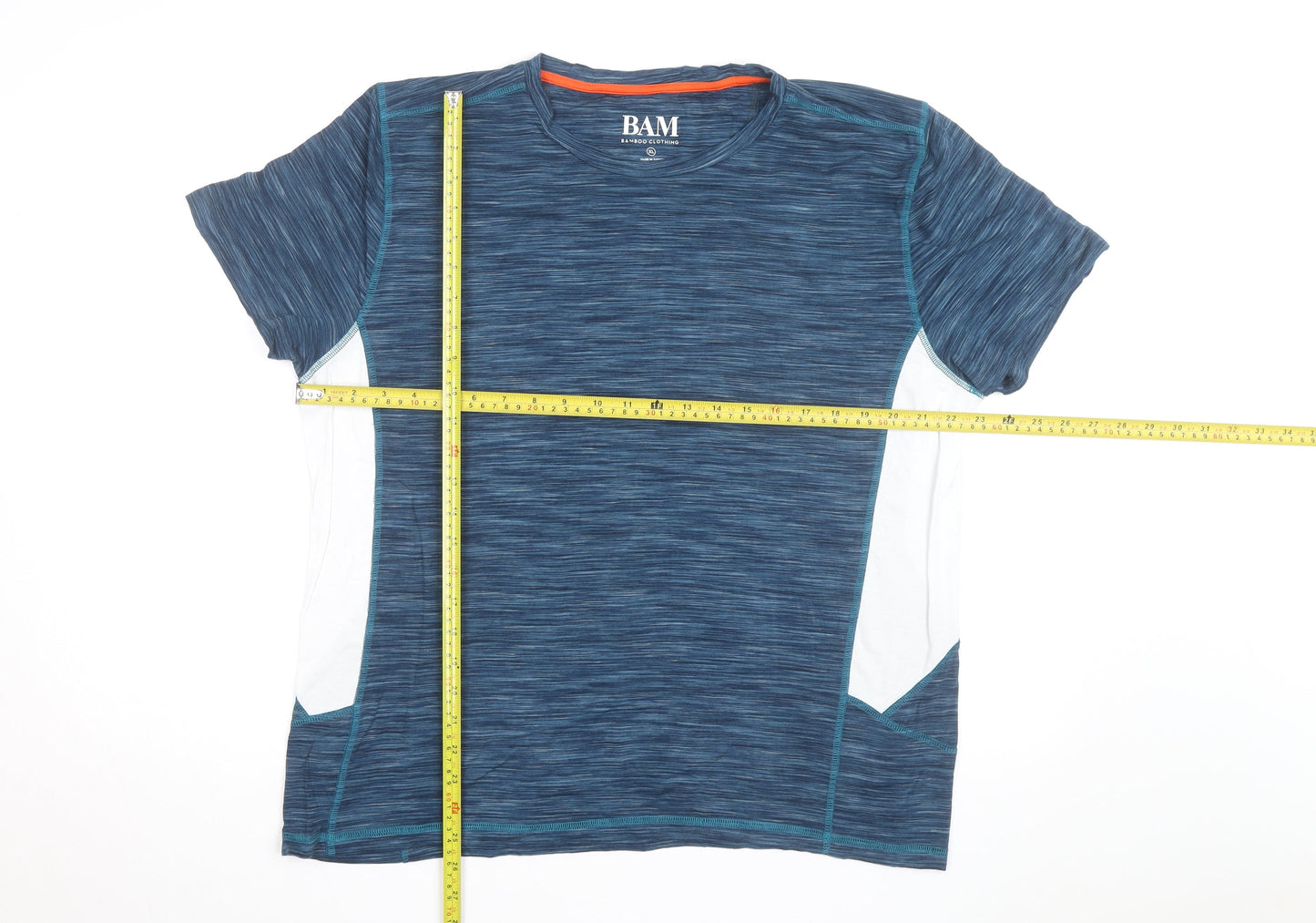 BAM Men's Blue XL Short Sleeve Bamboo Athletic T-Shirt