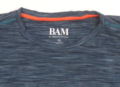 BAM Men's Blue XL Short Sleeve Bamboo Athletic T-Shirt
