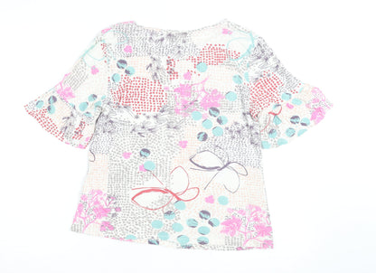 White Stuff Women Multicoloured Floral Cotton Tunic Blouse Size 10