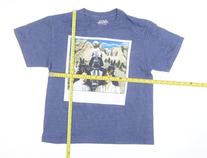 Star Wars Men's Blue Graphic T-Shirt XL Short Sleeve Crew Neck