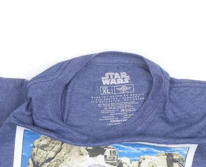 Star Wars Men's Blue Graphic T-Shirt XL Short Sleeve Crew Neck