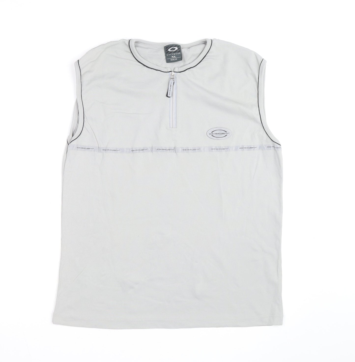 Oakley Men’s Grey XL Sleeveless 1/4 Zip Athletic Tank Top