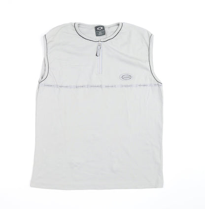 Oakley Men’s Grey XL Sleeveless 1/4 Zip Athletic Tank Top