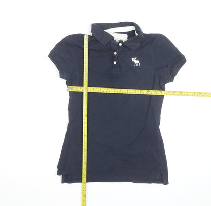 Abercrombie & Fitch Women's Blue Cotton Polo Shirt Size S