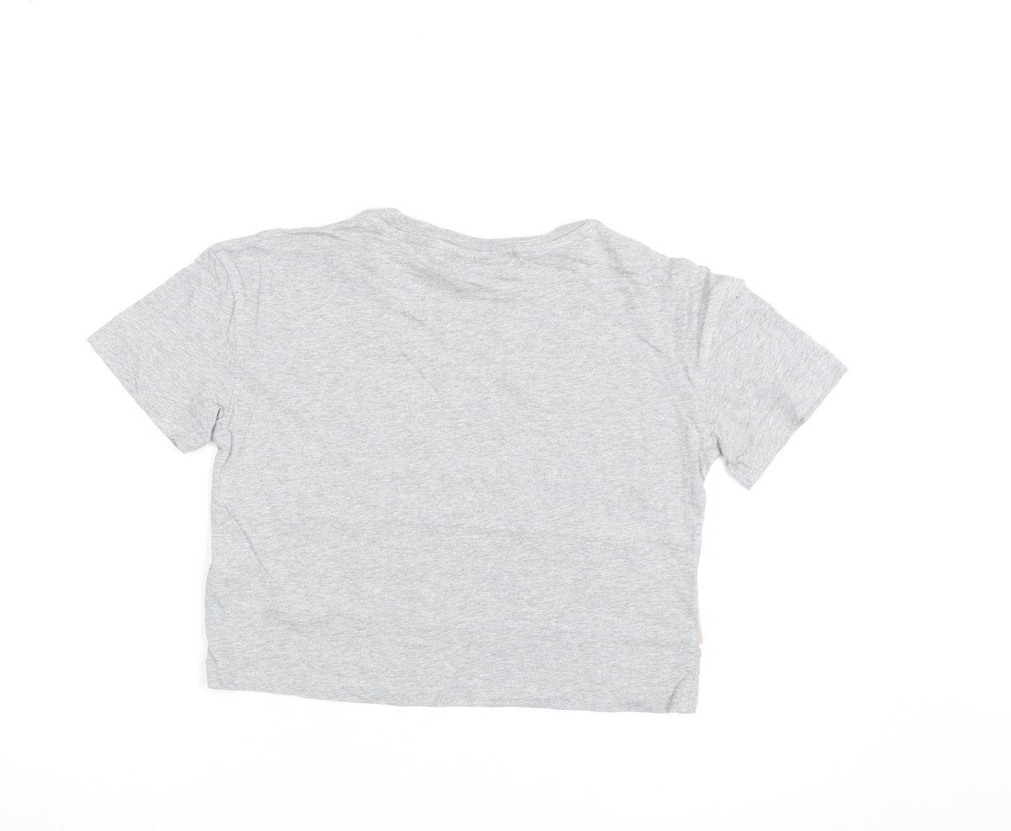 Adidas Women’s Grey Cropped T-Shirt Size 10 Casual Sports Style