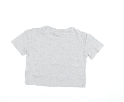 Adidas Women’s Grey Cropped T-Shirt Size 10 Casual Sports Style