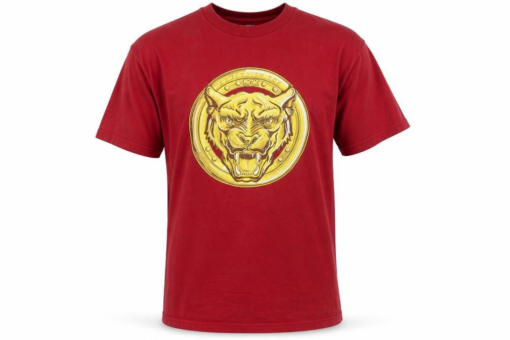 DGK Men's Red Graphic Panther T-Shirt Large Cotton Casual