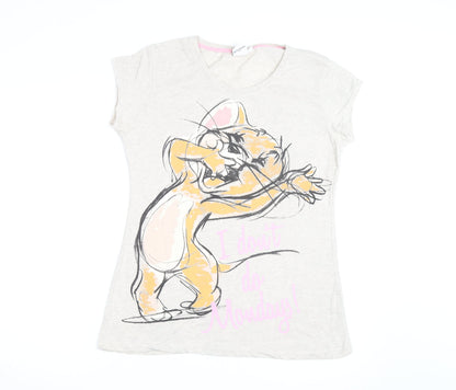 Tom and Jerry Women's Beige Size 18 Graphic T-Shirt
