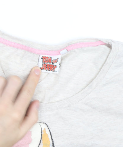 Tom and Jerry Women's Beige Size 18 Graphic T-Shirt