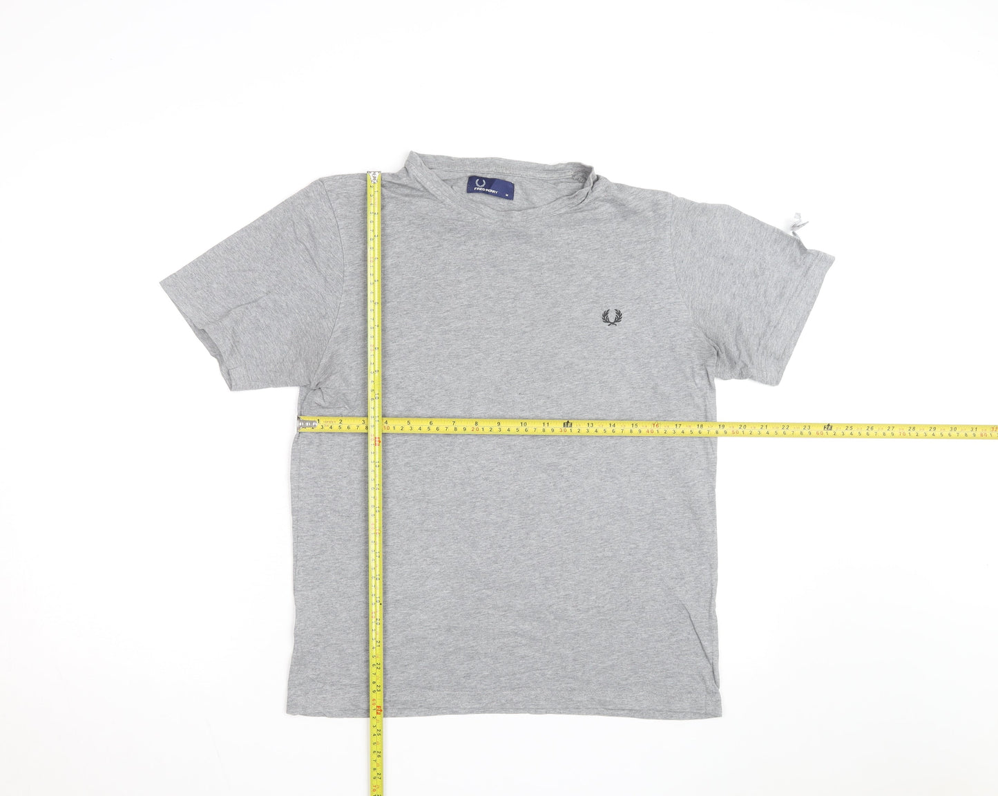 Fred Perry Men's Grey Crew Neck Cotton T-Shirt Size M Classic Style