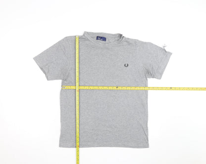 Fred Perry Men's Grey Crew Neck Cotton T-Shirt Size M Classic Style