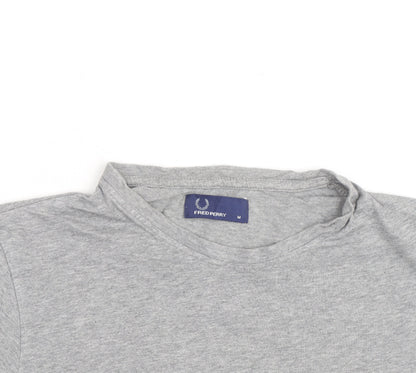 Fred Perry Men's Grey Crew Neck Cotton T-Shirt Size M Classic Style