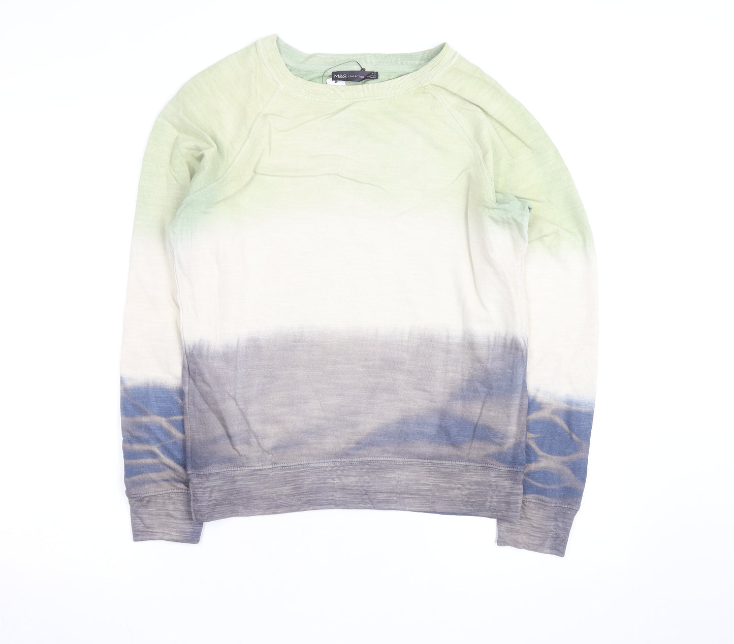 Marks and Spencer Women Green Mix Cotton Pullover Sweatshirt Size XL