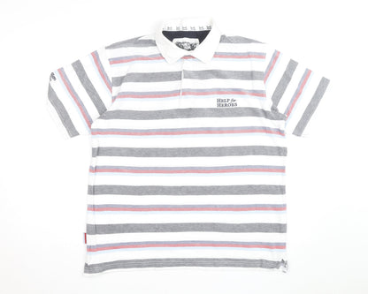 Cotton Traders Men’s Multicoloured Striped Polo Shirt Size M