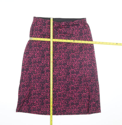 Impuls Women's Pink Animal Print Stretch Pencil Skirt M