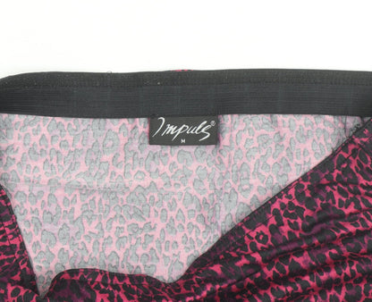 Impuls Women's Pink Animal Print Stretch Pencil Skirt M
