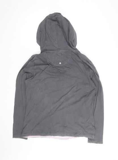 Joules Womens Grey Pullover Hoodie UK 14 Long Sleeve Cotton Casual