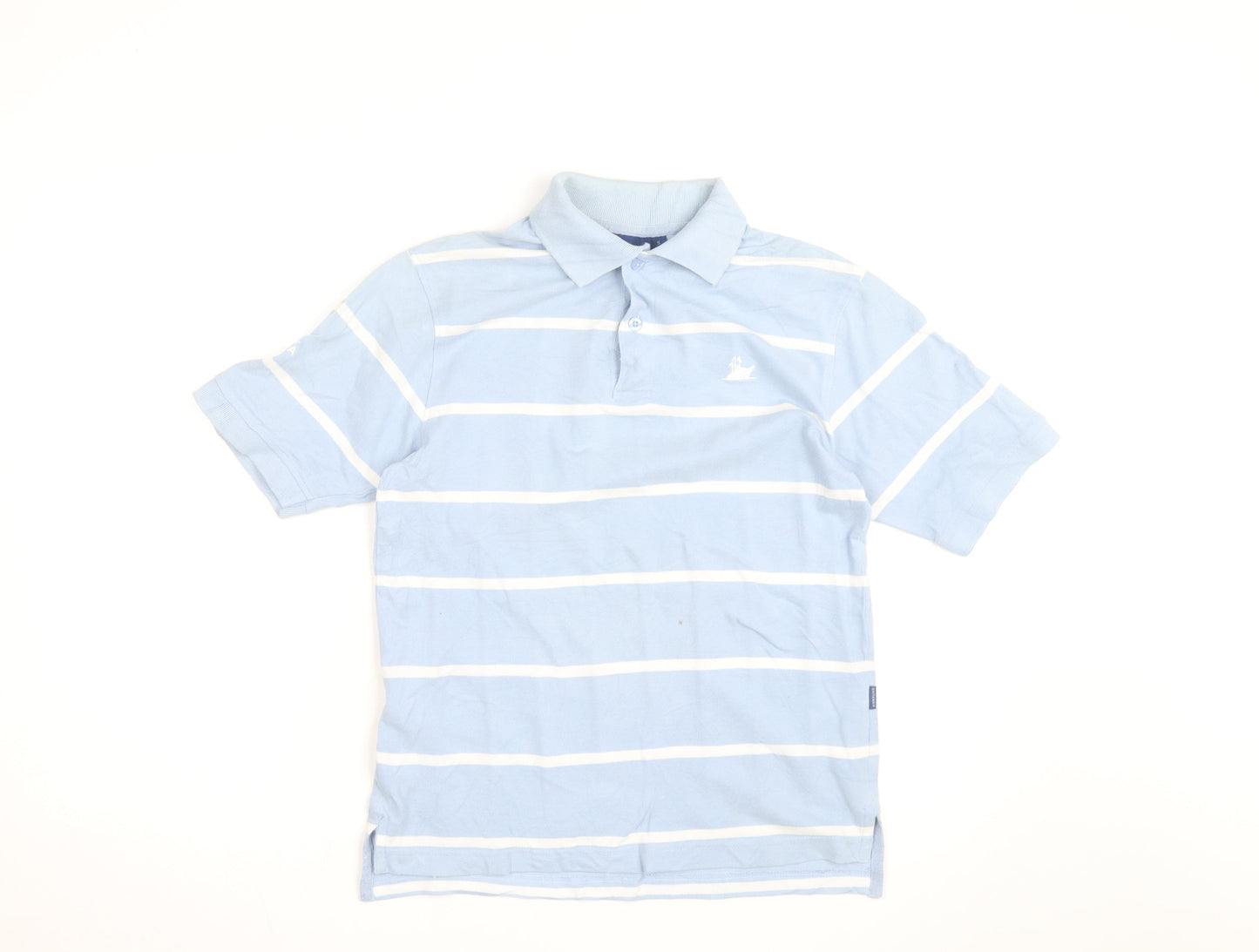 The Royal Yacht Britannia Men's Blue Striped Polo Shirt Size S