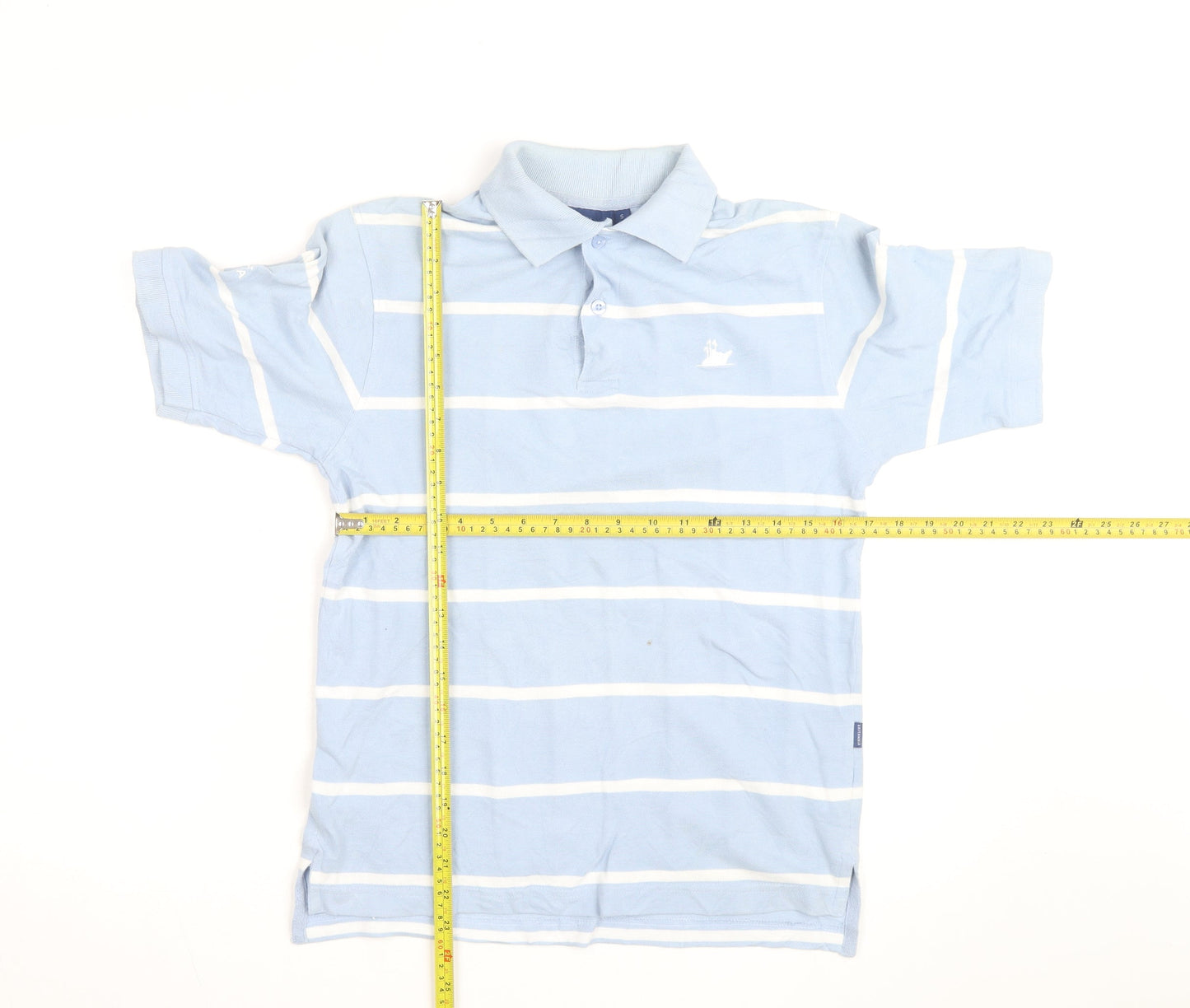 The Royal Yacht Britannia Men's Blue Striped Polo Shirt Size S