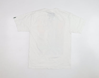 Mighty Healthy Men's White Graphic Print Regular Fit T-Shirt M