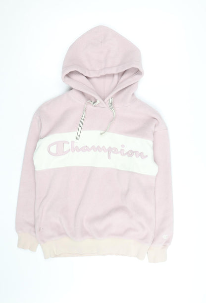 Champion Womens Pink Fleece Pullover Hoodie XS Relaxed Fit