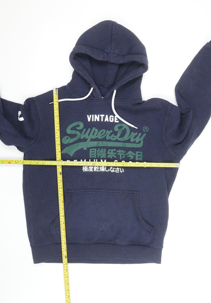 Superdry Men's Blue Vintage Logo Pullover Hoodie Size M