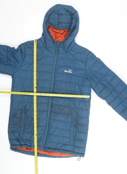Peter Storm Men’s Blue Hooded Puffer Jacket Size S Insulated Outdoor
