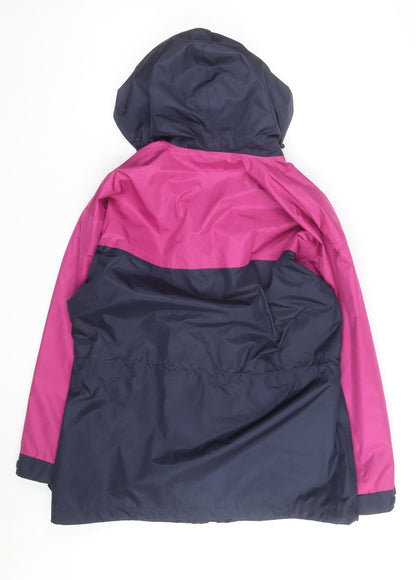 Snowdonia Womens Blue Pink Waterproof Hooded Rain Coat Jacket Size 14