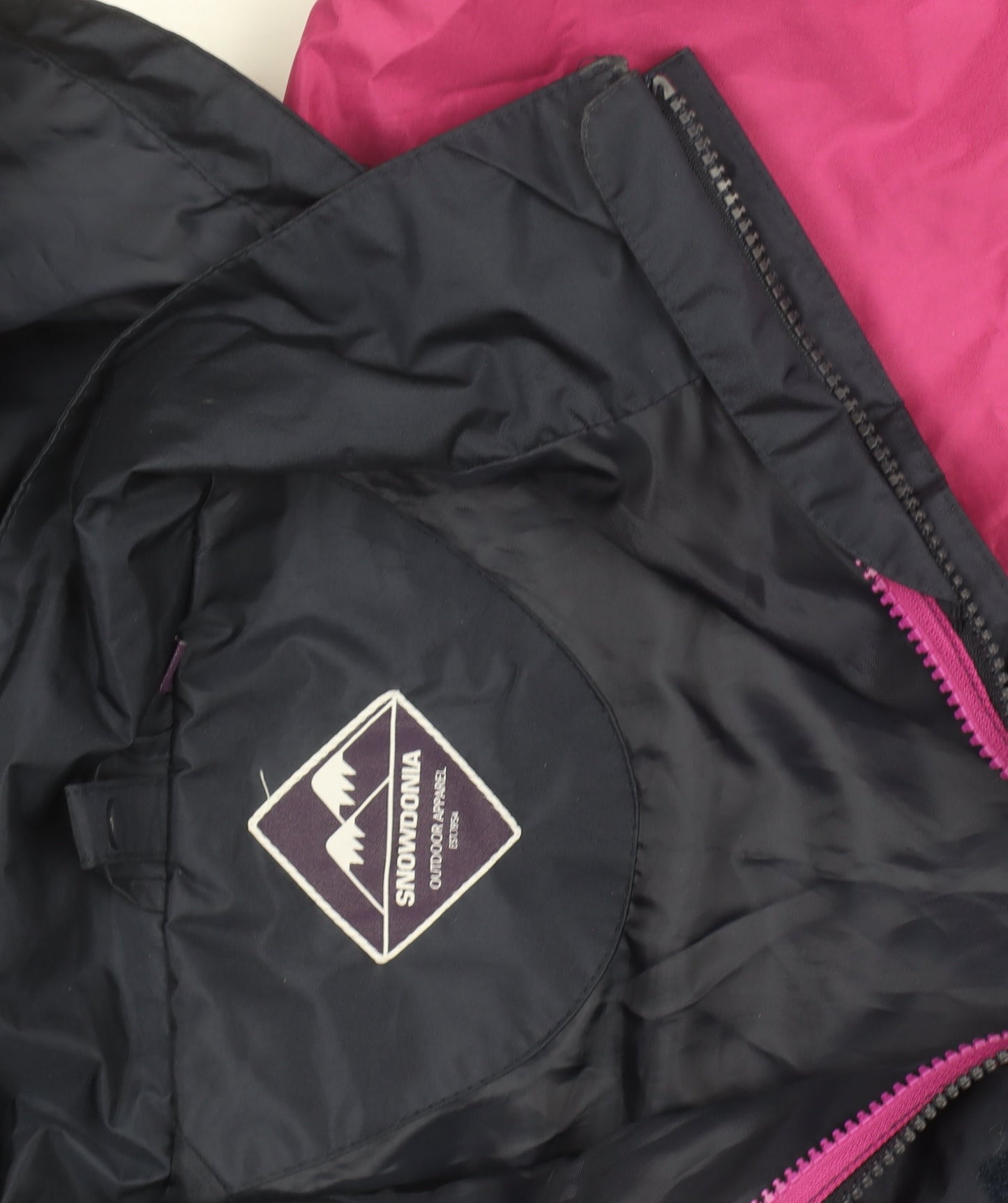 Snowdonia Womens Blue Pink Waterproof Hooded Rain Coat Jacket Size 14