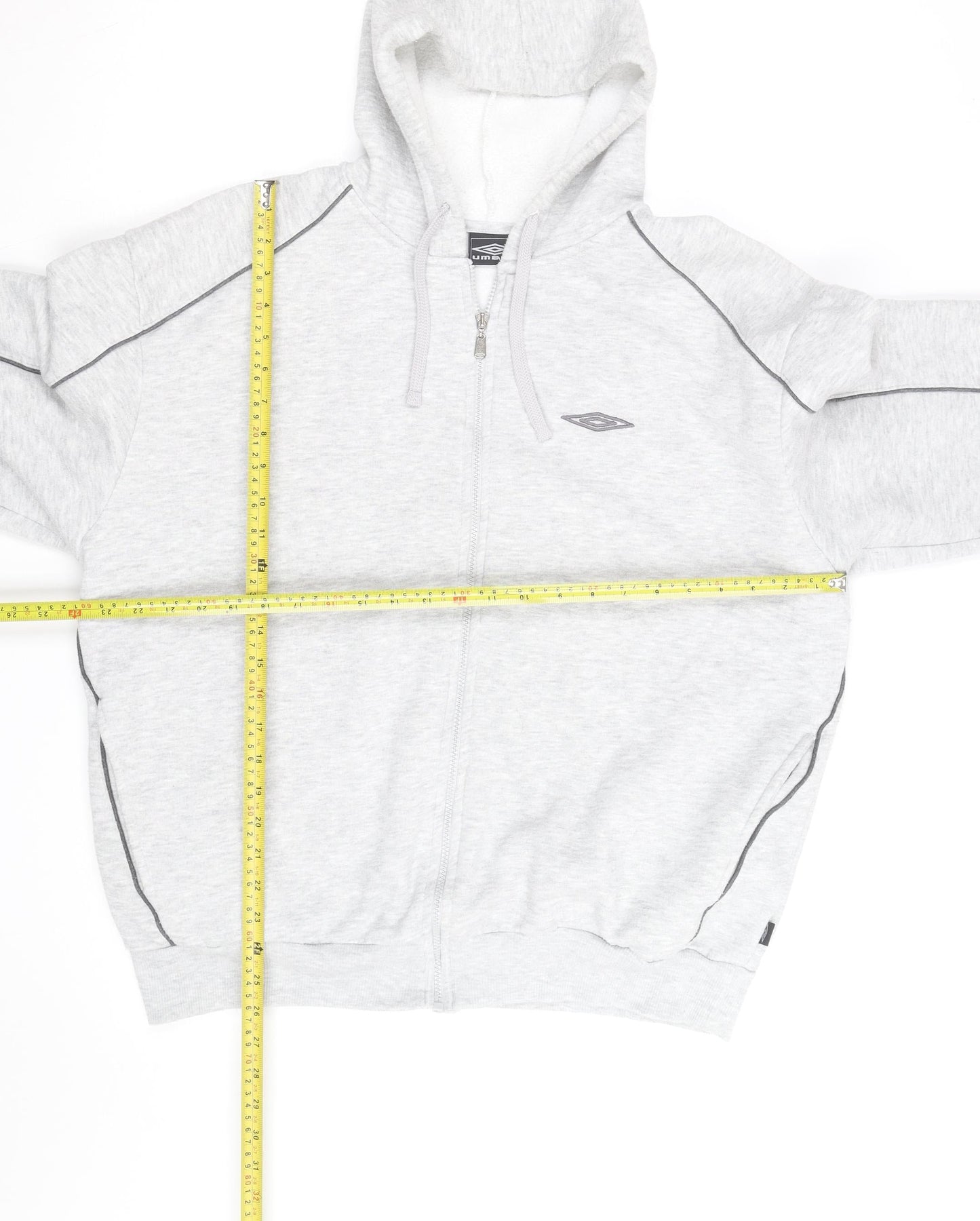 Umbro Men's Grey XL Full Zip Fleece Hoodie Sweatshirt