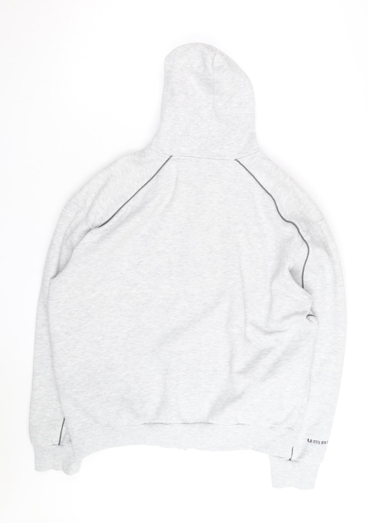 Umbro Men's Grey XL Full Zip Fleece Hoodie Sweatshirt