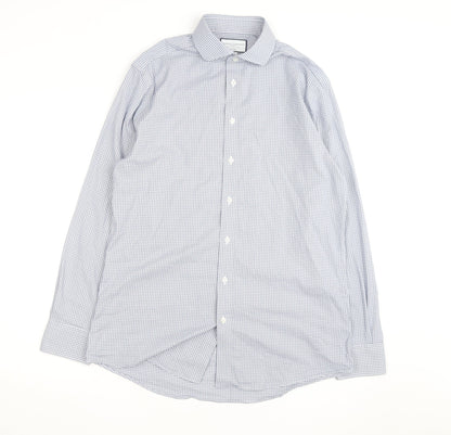 Charles Tyrwhitt Men's Blue Check Slim Fit Non-Iron Dress Shirt 16/41