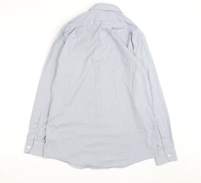 Charles Tyrwhitt Men's Blue Check Slim Fit Non-Iron Dress Shirt 16/41