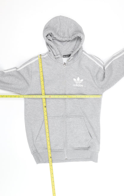 adidas Mens Grey Full Zip Hoodie Small Sportswear