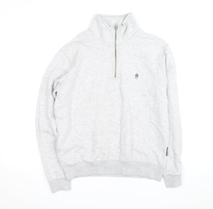 French Connection Men's Grey 1/2 Zip Sweatshirt Size M