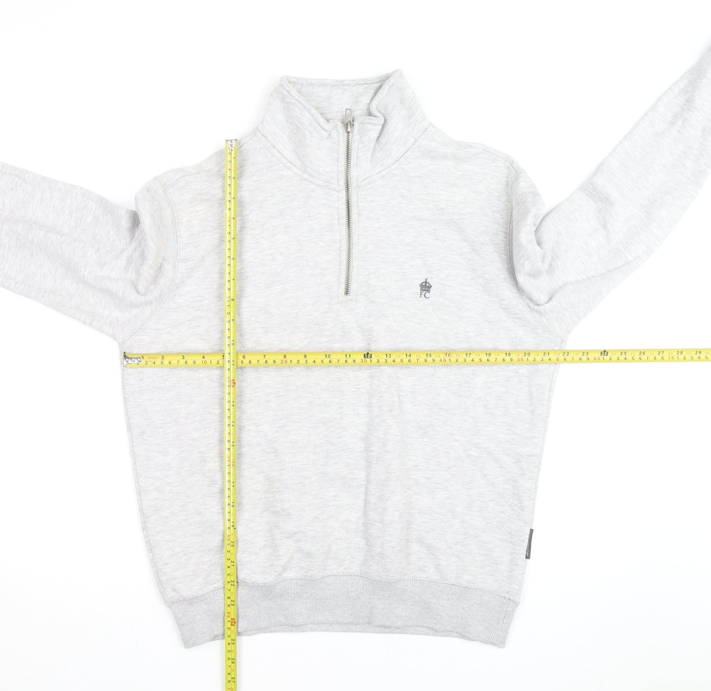French Connection Men's Grey 1/2 Zip Sweatshirt Size M
