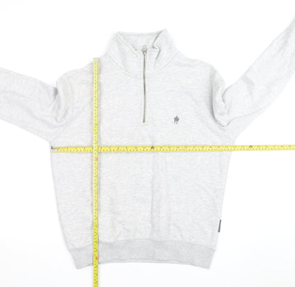 French Connection Men's Grey 1/2 Zip Sweatshirt Size M