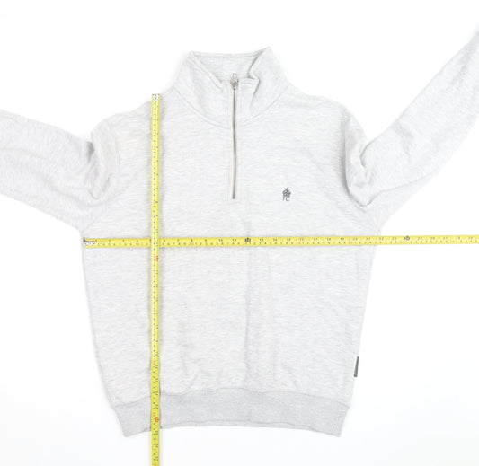 French Connection Men's Grey 1/2 Zip Sweatshirt Size M
