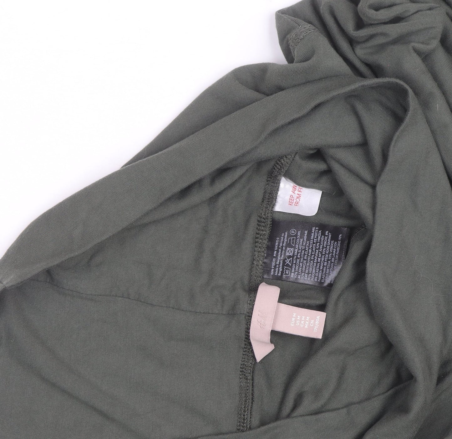 H&M Women Green Yoga Flared Trousers M Regular Fit Cotton Stretch