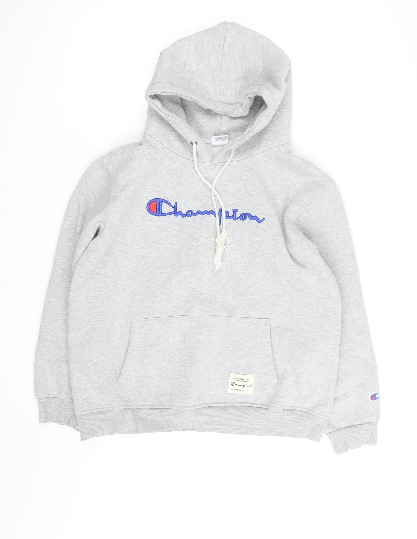 Champion Men's Grey XL Pullover Hoodie Embroidered Logo