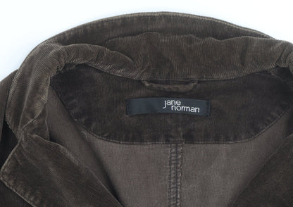 Jane Norman Women Brown Corduroy Blazer Jacket Size 12