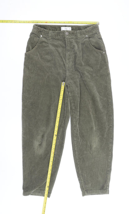 Mango Women's Green Corduroy Chino Trousers Size 10