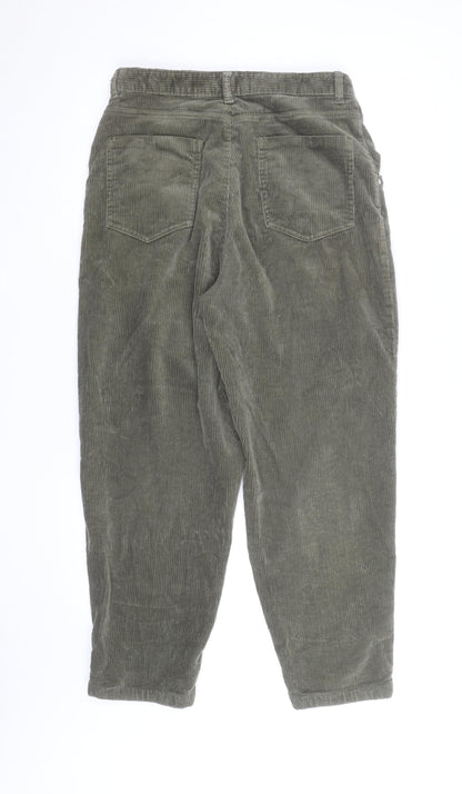 Mango Women's Green Corduroy Chino Trousers Size 10