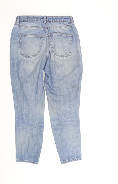 Topshop Women's Blue High Rise Mom Jeans Size 10 Regular Denim