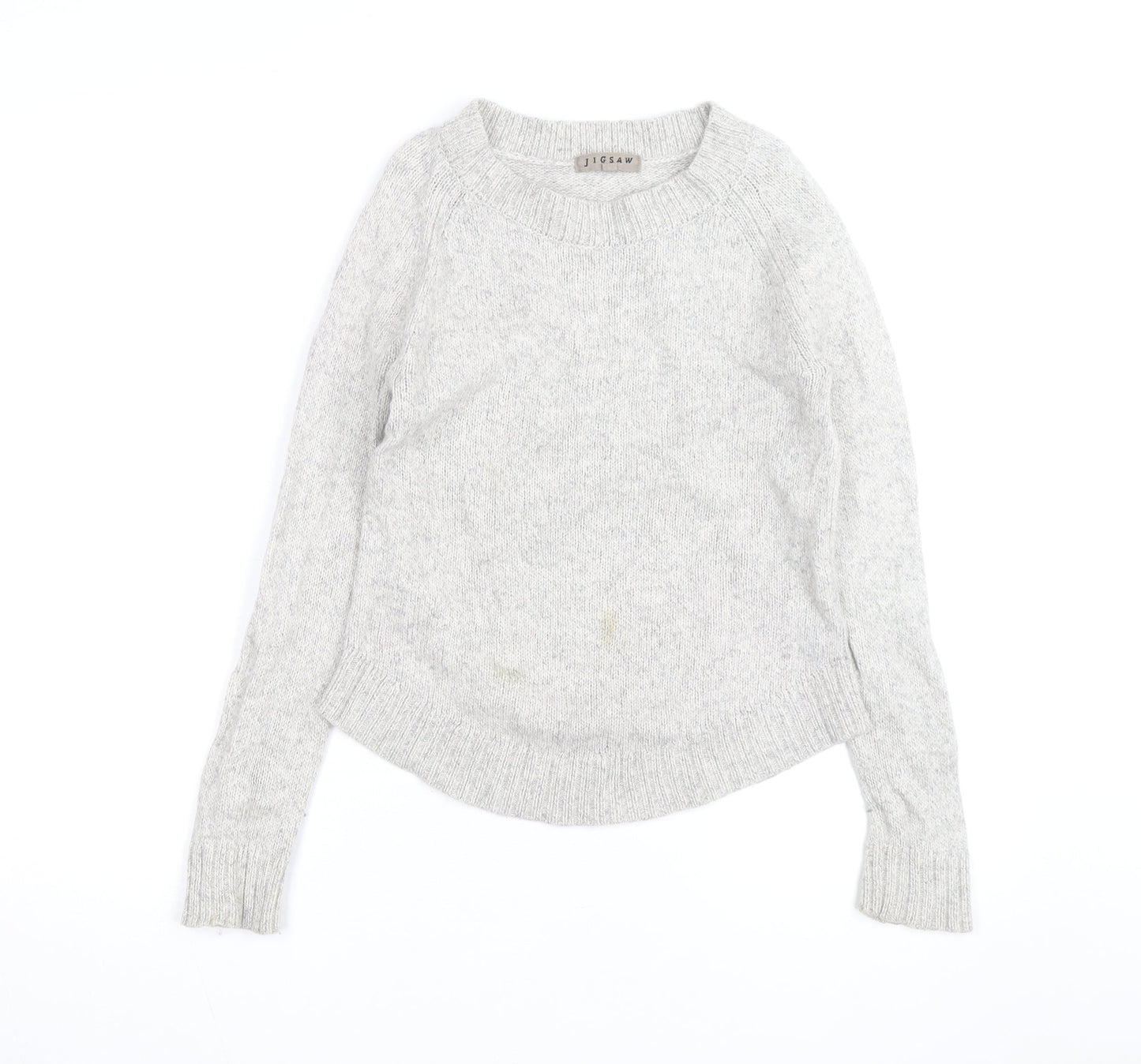 Jigsaw Womens Grey Wool Crew Neck Pullover Jumper Size S