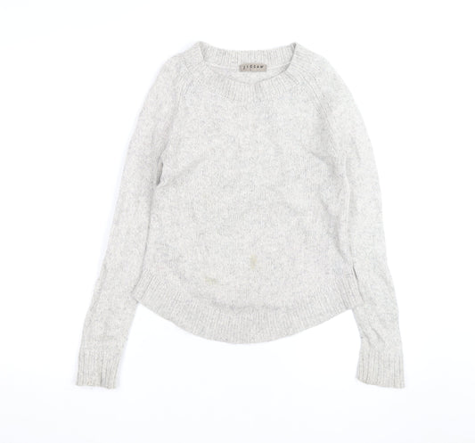 Jigsaw Womens Grey Wool Crew Neck Pullover Jumper Size S