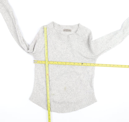 Jigsaw Womens Grey Wool Crew Neck Pullover Jumper Size S
